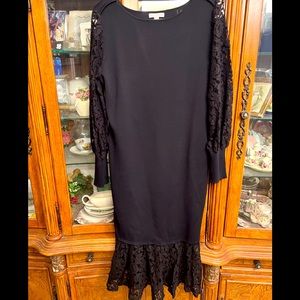 Black stretchy lace dress. long sleeves. Worn only once